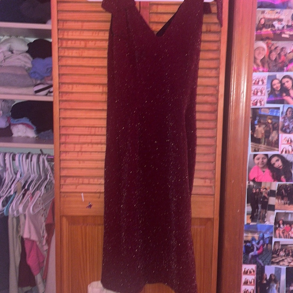 Ava+Essme dress, worn once, burgundy color